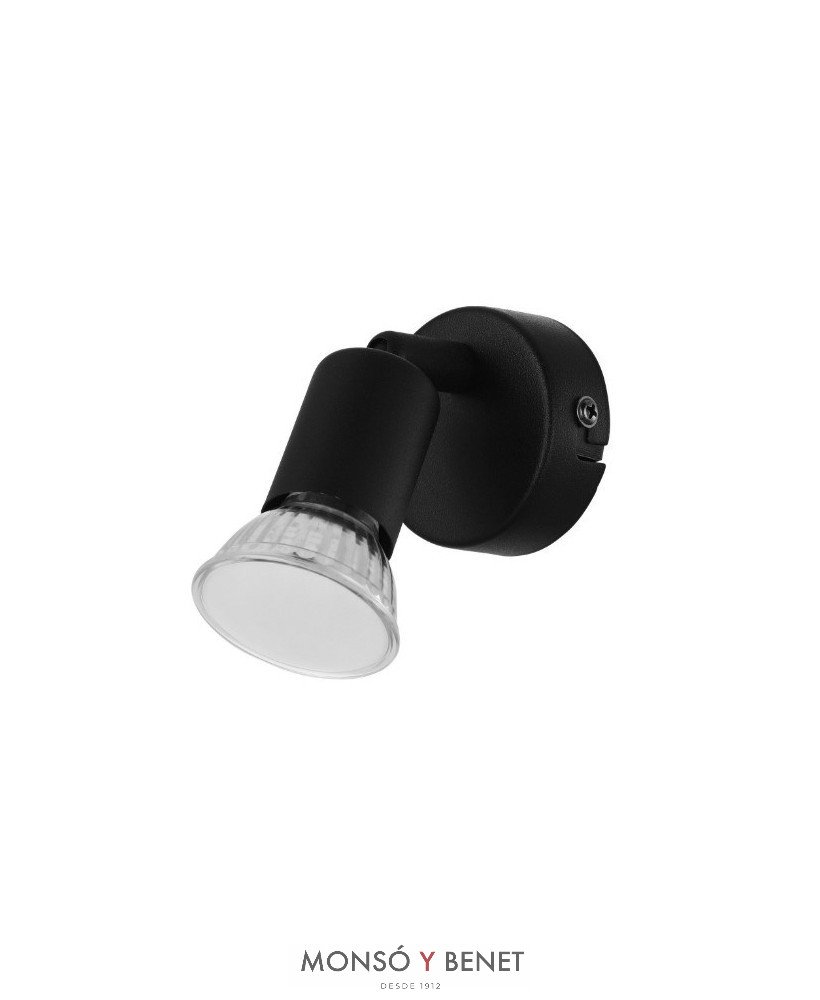 FOCO ORIENTABLE 1xGU10 FB-2428 NEGRO CON BOMBILLA
