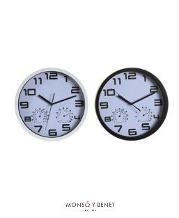 RELOJ PARED CON TERMOMETRO E HIGROMETRO RE-2640