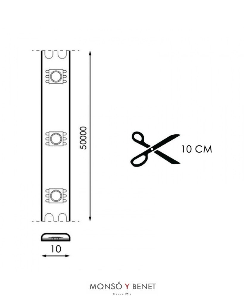 TIRA LED ECO 120 LEDS-1M. MPE-230 C 2700K IP65 230V DIMABLE