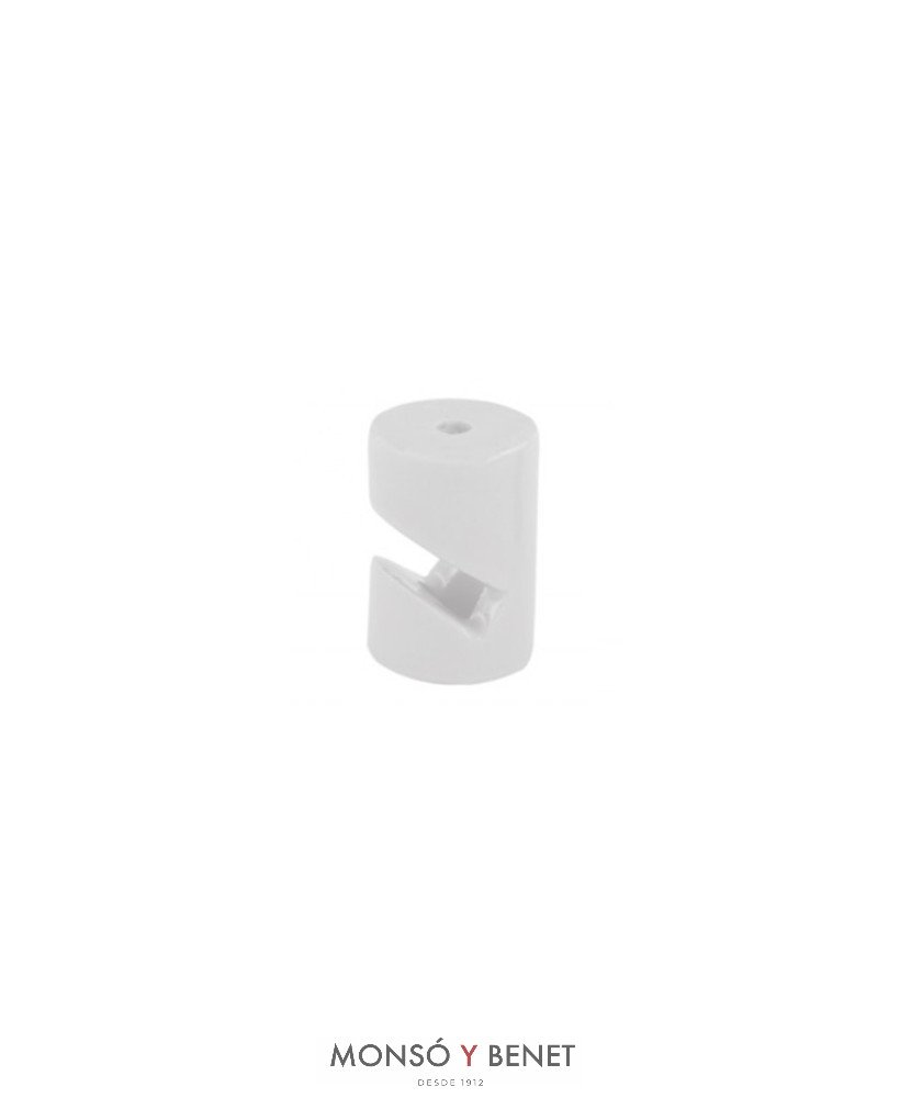 SOPORTE PORCELANA CABLE BAJANTE EN UVE ZATAL-V-P BLANCO