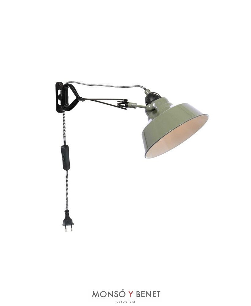 FOCO PINZA O PARED E27 CON PANTALLA MEX-320 V VERDE PASTEL