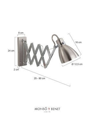 APLIQUE EXTENSIBLE DIMABLE B-6290 E27 ACERO PULIDO