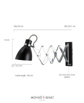 APLIQUE EXTENSIBLE DIMABLE B-6290 E27 NEGRO