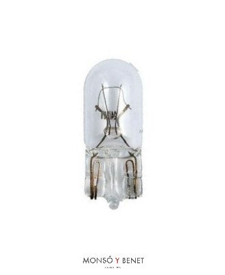 BOMBILLA AUTO CUÑA WEDGE T10 10x28mm 12V 1.2W W2.1x9.5d