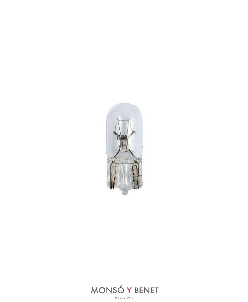 BOMBILLA AUTO CUÑA WEDGE T10 10x28mm 12V 1.2W W2.1x9.5d