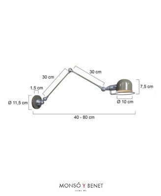 APLIQUE TALLER VINTAGE FO-7656 V E14 GRIS VERDOSO