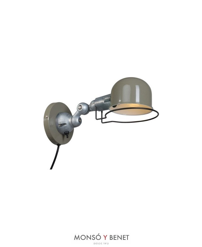 FOCO PARED VINTAGE E14 AP-7657 GRIS VERDOSO CON INTERRUPT.