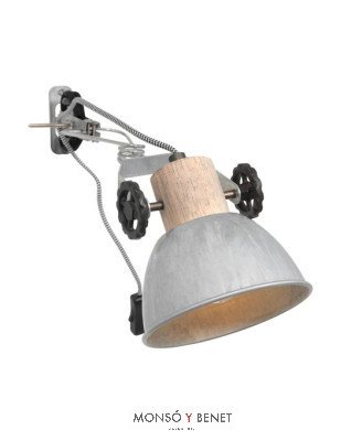 FOCO PINZA O PARED E27 CON PANTALLA FP-2752 Z ZINCADO OXIDO