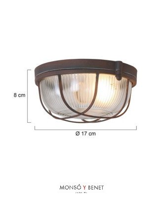 APLIQUE TORTUGA AMURA-P MO E27 MARRON OXIDO USO INTERIOR