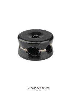 SOPORTE DOBLE PARA CABLE SP-151 PORCELANA NEGRO
