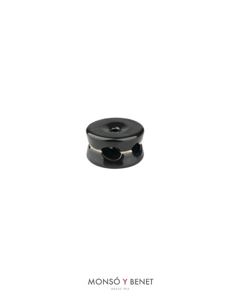 PACK 5 SOPORTES DOBLES CABLE SP-151 PORCELANA NEGRO