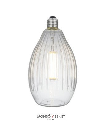 BOMBILLA LED BOTELLA RIZADA TRANSP. 06EOSN2 6W E27 2700K