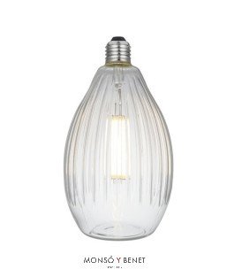 BOMBILLA LED BOTELLA RIZADA TRANSP. 06EOSN2 6W E27 2700K