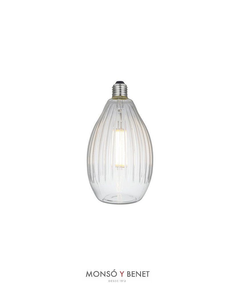 BOMBILLA LED BOTELLA RIZADA TRANSP. 06EOSN2 6W E27 2700K