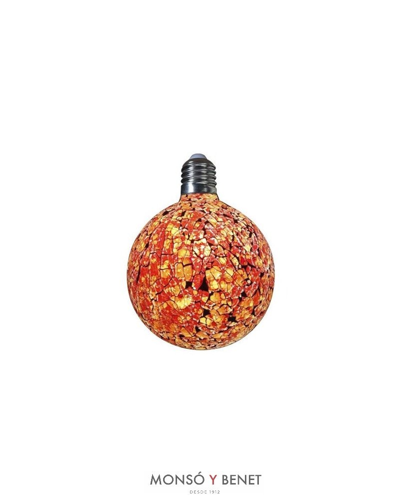 BOMBILLA LED GLOBO TIFFANY NARANJA 125mm 04G1TN E27