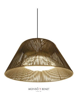 MANIVENA - Lámpara colgante arena Ø60 cm con ventilador LED