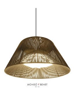 MANIVENA - Lámpara colgante arena Ø60 cm con ventilador LED