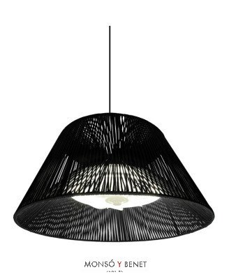 MANIVENN - Lámpara colgante negra Ø60 cm con ventilador LED