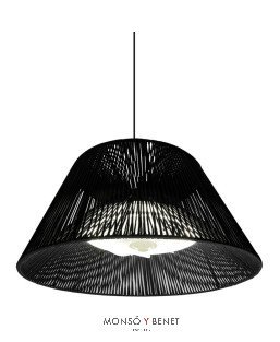 MANIVENN - Lámpara colgante negra Ø60 cm con ventilador LED