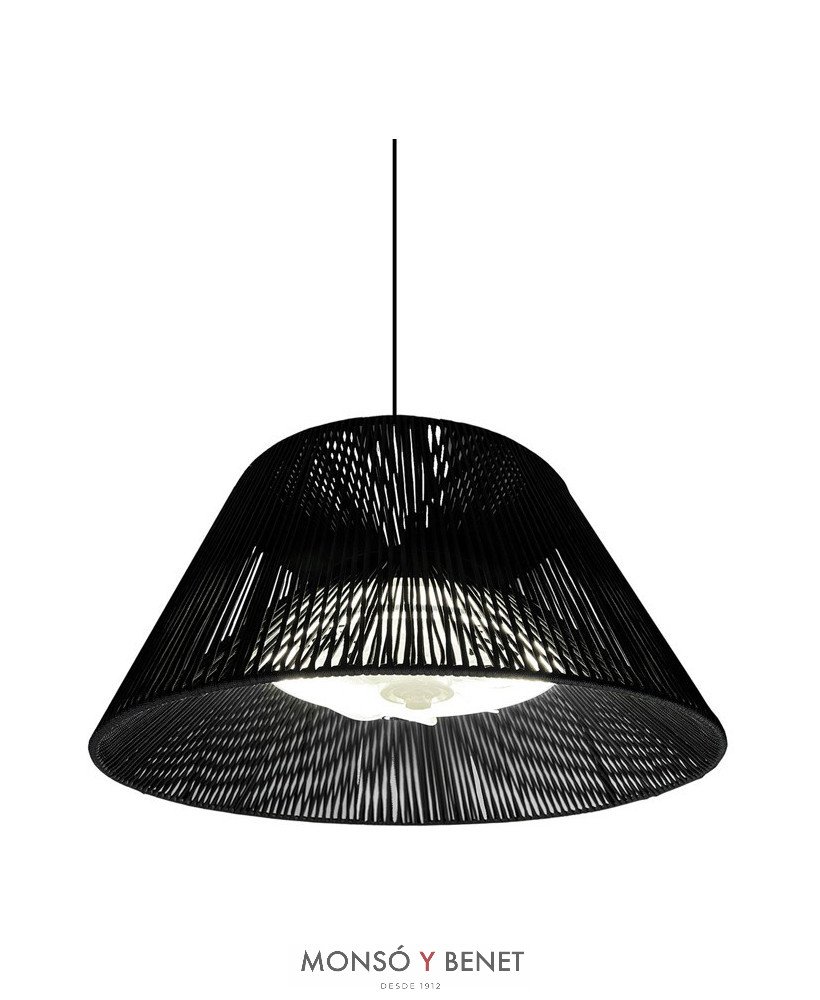 MANIVENN - Lámpara colgante negra Ø60 cm con ventilador LED