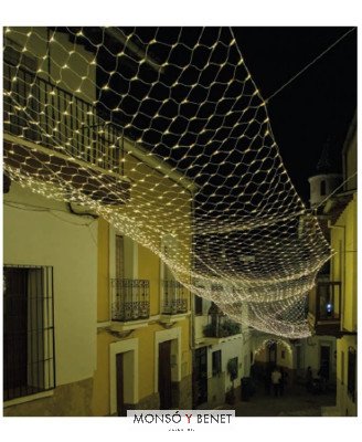 RED 200 LEDs CALIDOS CABLE BLANCO IP65 D20114
