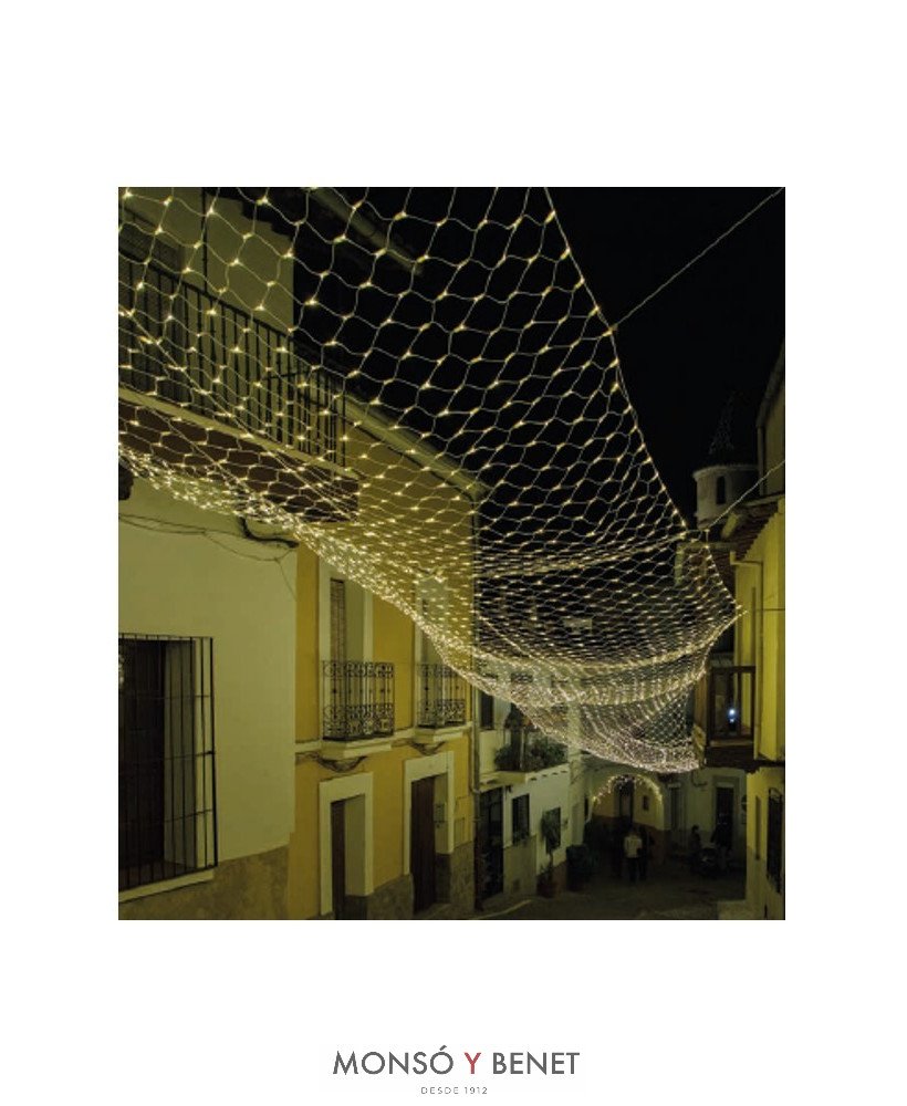 RED 200 LEDs CALIDOS CABLE BLANCO IP65 D20114