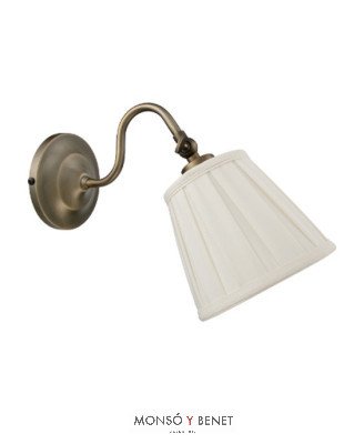 APLIQUE PARED RETRO ALBA PAVONADO CON PANTALLA CREMA