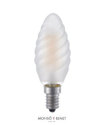BOMBILLA LED VELA RIZADA MATE REGULABLE 04VRDM25 E14 2500K