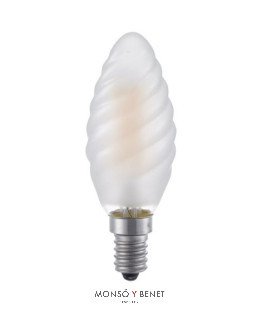 BOMBILLA LED VELA RIZADA MATE REGULABLE 04VRDM25 E14 2500K