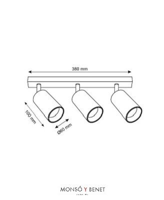 REGLETA 3 FOCOS ORIENTABLES 3xGU10 RF-773 B BLANCO
