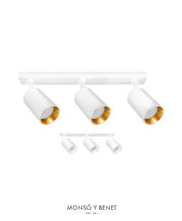 REGLETA 3 FOCOS ORIENTABLES 3xGU10 RF-773 B BLANCO