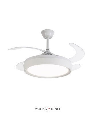 VENTILADOR TECHO RETRACTIL CON PLAFON 60W NIZA-G B BLANCO