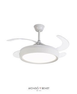 VENTILADOR TECHO RETRACTIL CON PLAFON 60W NIZA-G B BLANCO