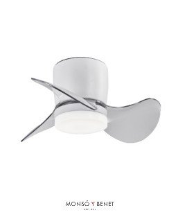 VENTILADOR DE TECHO SILENCIOSO CON LUZ LED DUBAI B BLANCO