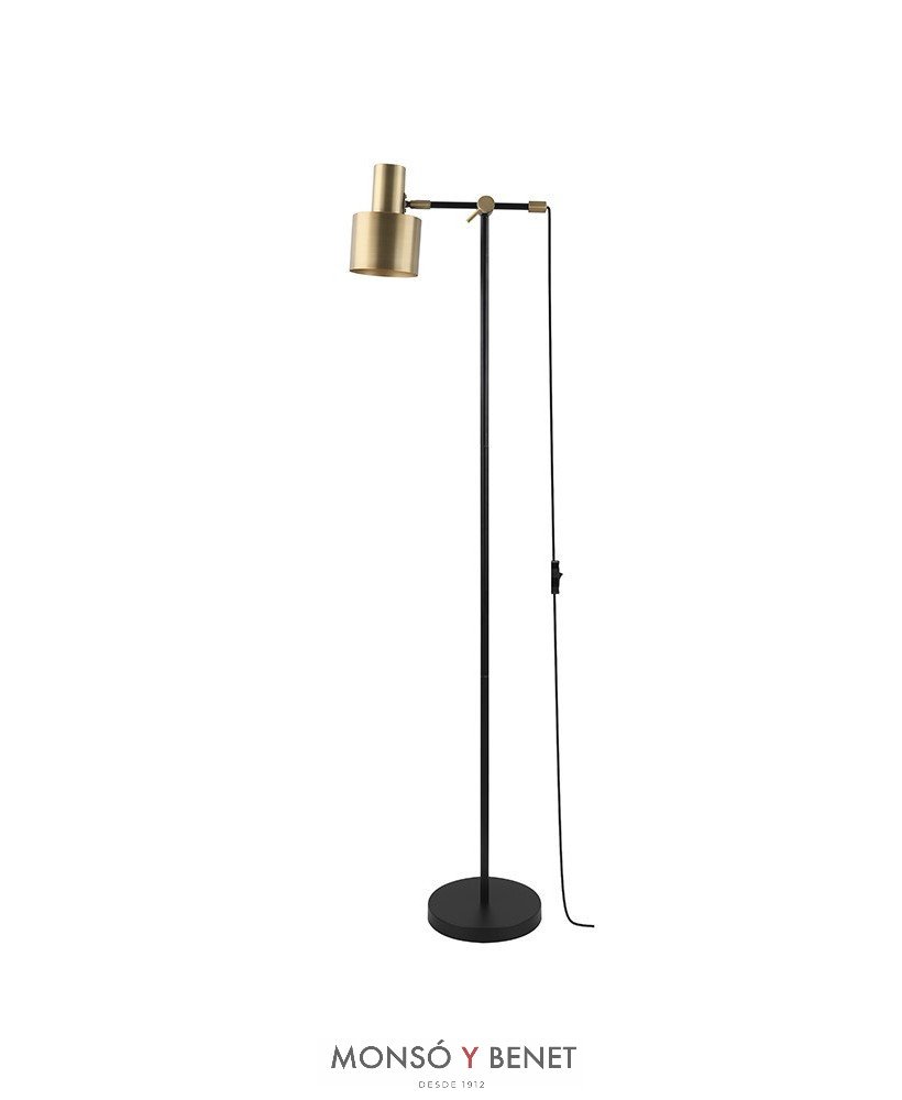 LAMPARA DE PIE CON BRAZO ORIENTABLE SERANTES PIE N NEGRO