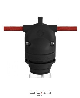PORTALAMPARAS COLGANTE ESTANCO 2 SALIDAS 62034N IP65 NEGRO