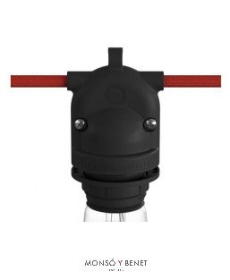PORTALAMPARAS COLGANTE ESTANCO 2 SALIDAS 62034N IP65 NEGRO