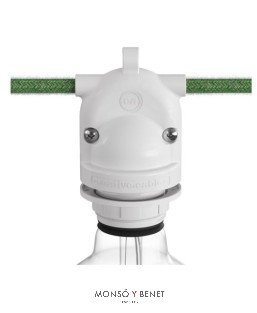 PORTALAMPARAS COLGANTE ESTANCO 2 SALIDAS 62034B IP65 BLANC