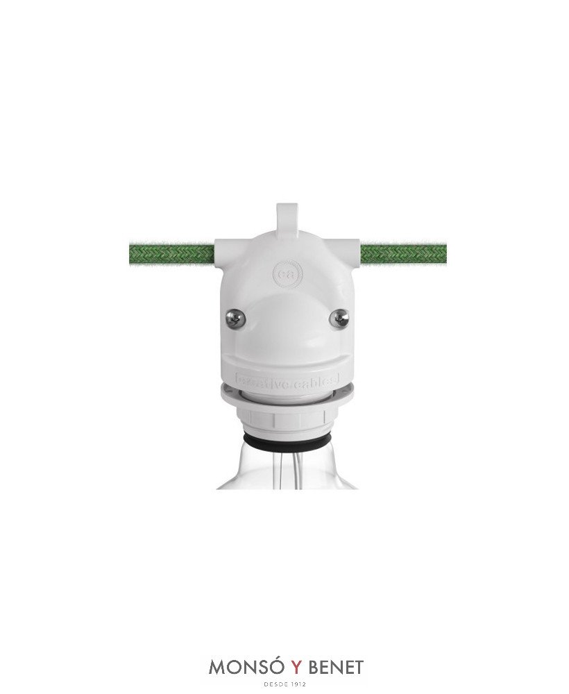 PORTALAMPARAS COLGANTE ESTANCO 2 SALIDAS 62034B IP65 BLANC