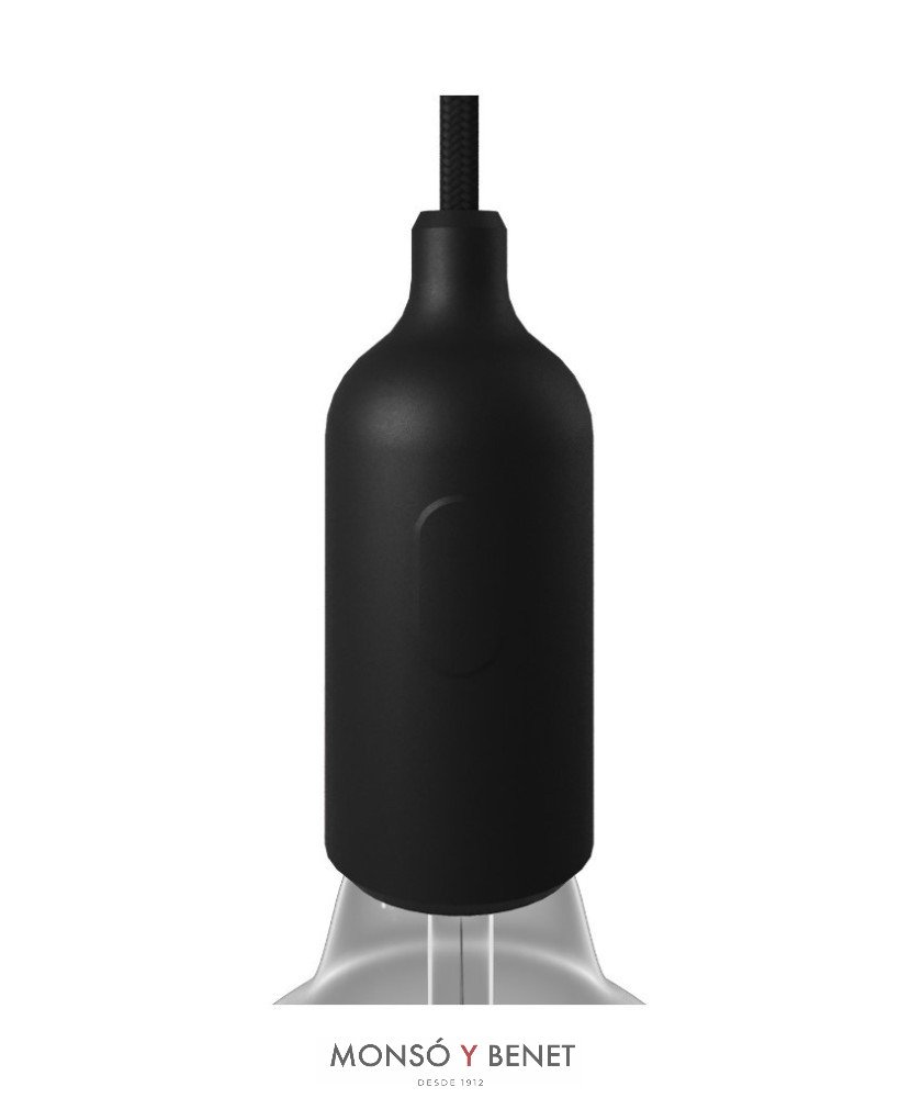 PORTALAMPARAS SILICONA CON INTERRUPTOR PSI-27 N NEGRO