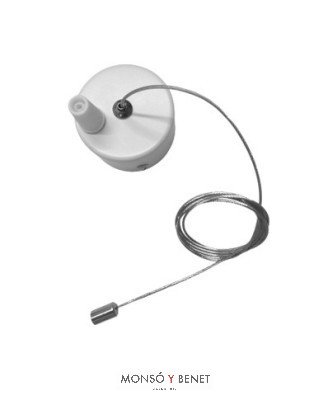 SOPORTE DE 2 FLORONES 60mm + CABLE ACERO BC-260 B BLANCO