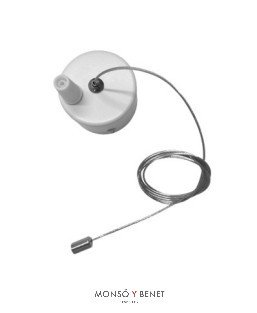 SOPORTE DE 2 FLORONES 60mm + CABLE ACERO BC-260 B BLANCO