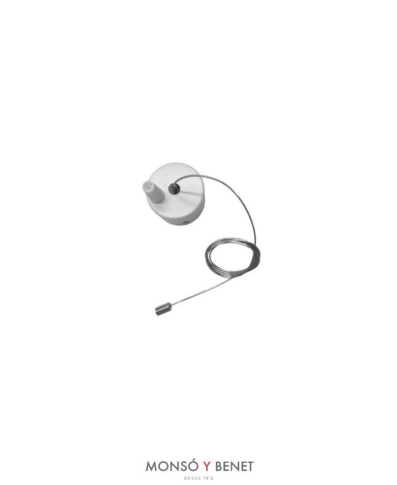 SOPORTE DE 2 FLORONES 60mm + CABLE ACERO BC-260 B BLANCO