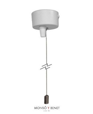 SOPORTE DE 2 FLORONES 60mm + CABLE ACERO BC-260 B BLANCO