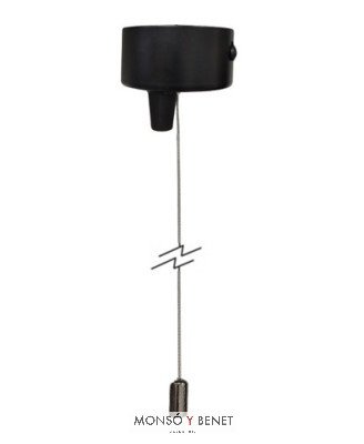 SOPORTE DE 2 FLORONES 60mm + CABLE ACERO BC-260 N NEGRO