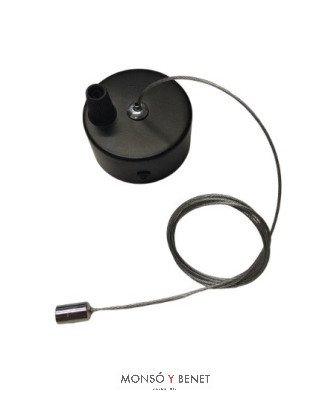 SOPORTE DE 2 FLORONES 60mm + CABLE ACERO BC-260 N NEGRO