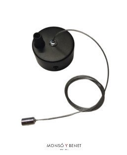 SOPORTE DE 2 FLORONES 60mm + CABLE ACERO BC-260 N NEGRO
