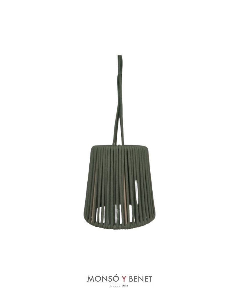 LAMPARA TECHO CORDEL TEXTIL CONTAHANG V COLGANTE VERDE