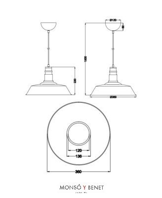 COLGANTE TECHO METAL LM-3462 MO COBRE DESGASTADO
