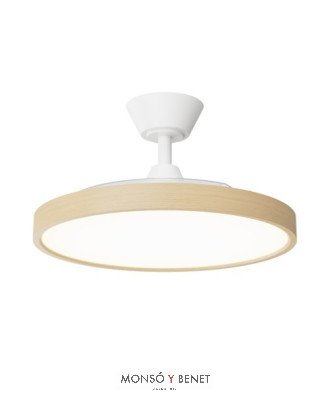 2199948 - Ventilador retráctil madera Ø50/106 cm con luz LED